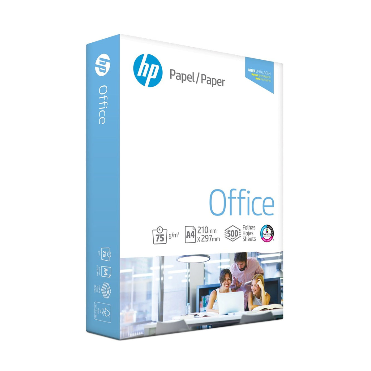 Papel Fotocopia A4 75gr Office 500 hojas HP