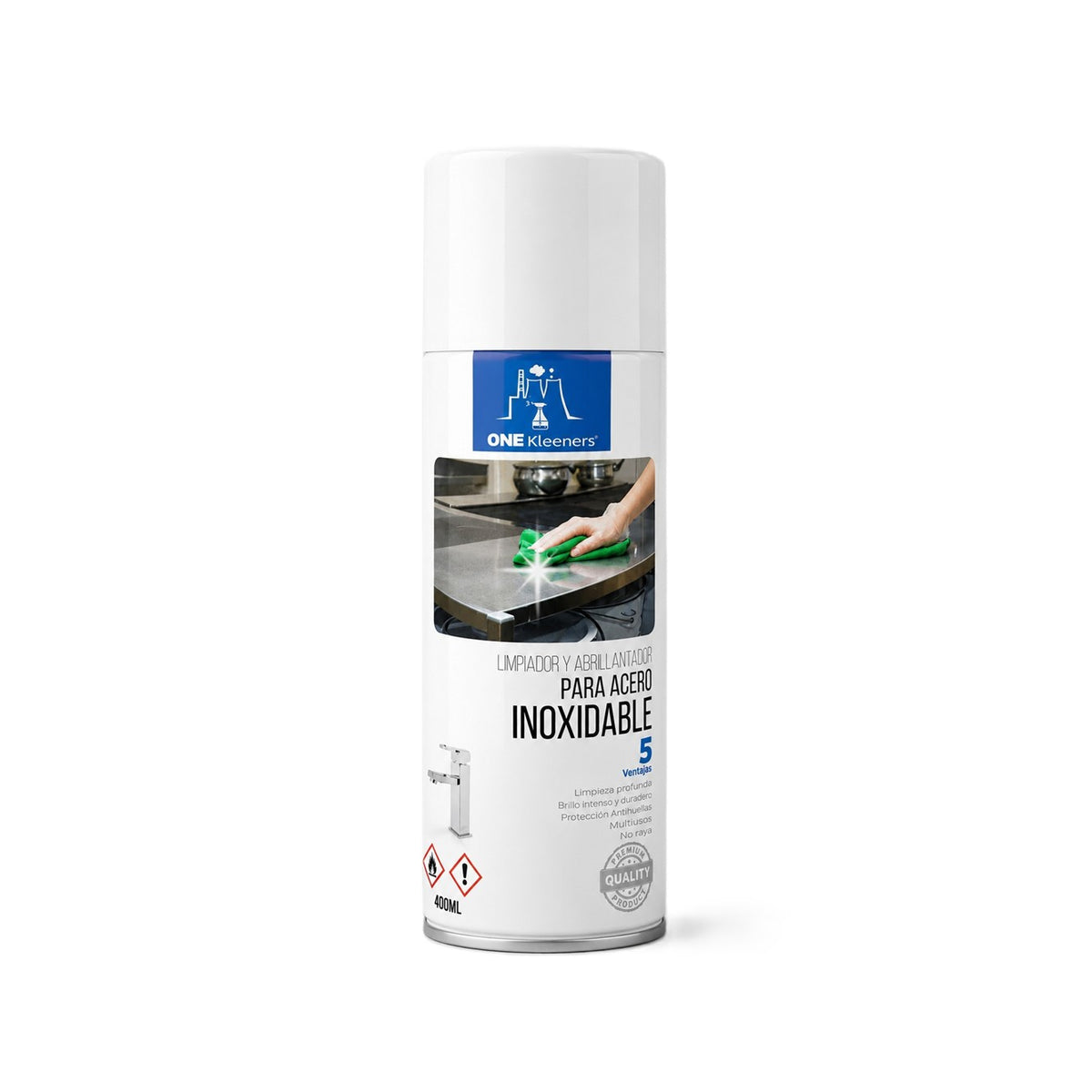 Limpiador y Abrillantador para Acero Inox 400ml One Kleeners