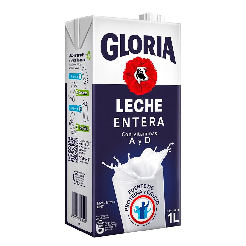 Leche entera UHT 1 lt Gloria