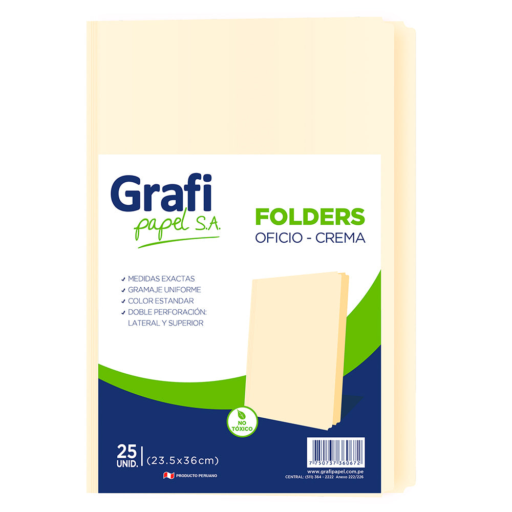 Folder Manila Oficio x 25 unidades Grafipapel
