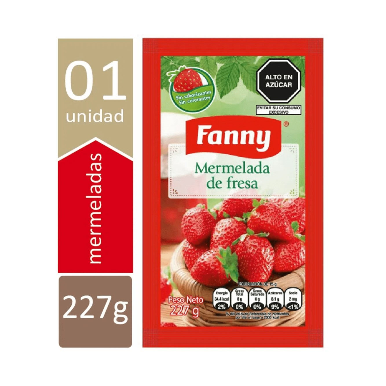 Mermelada fresa sachet 227 gr Fanny