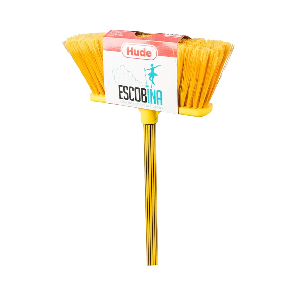 Escoba mango plástico escobina 30.5 cm amarillo Hude