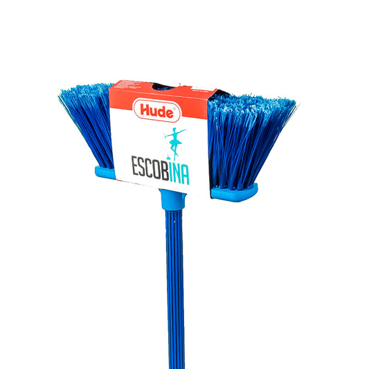 Escoba mango plástico escobina 30.5 cm azul hude