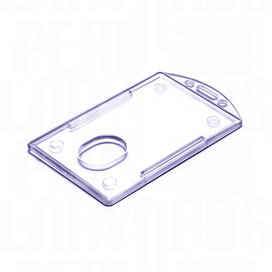 Porta fotocheck 9x6 vertical transparente