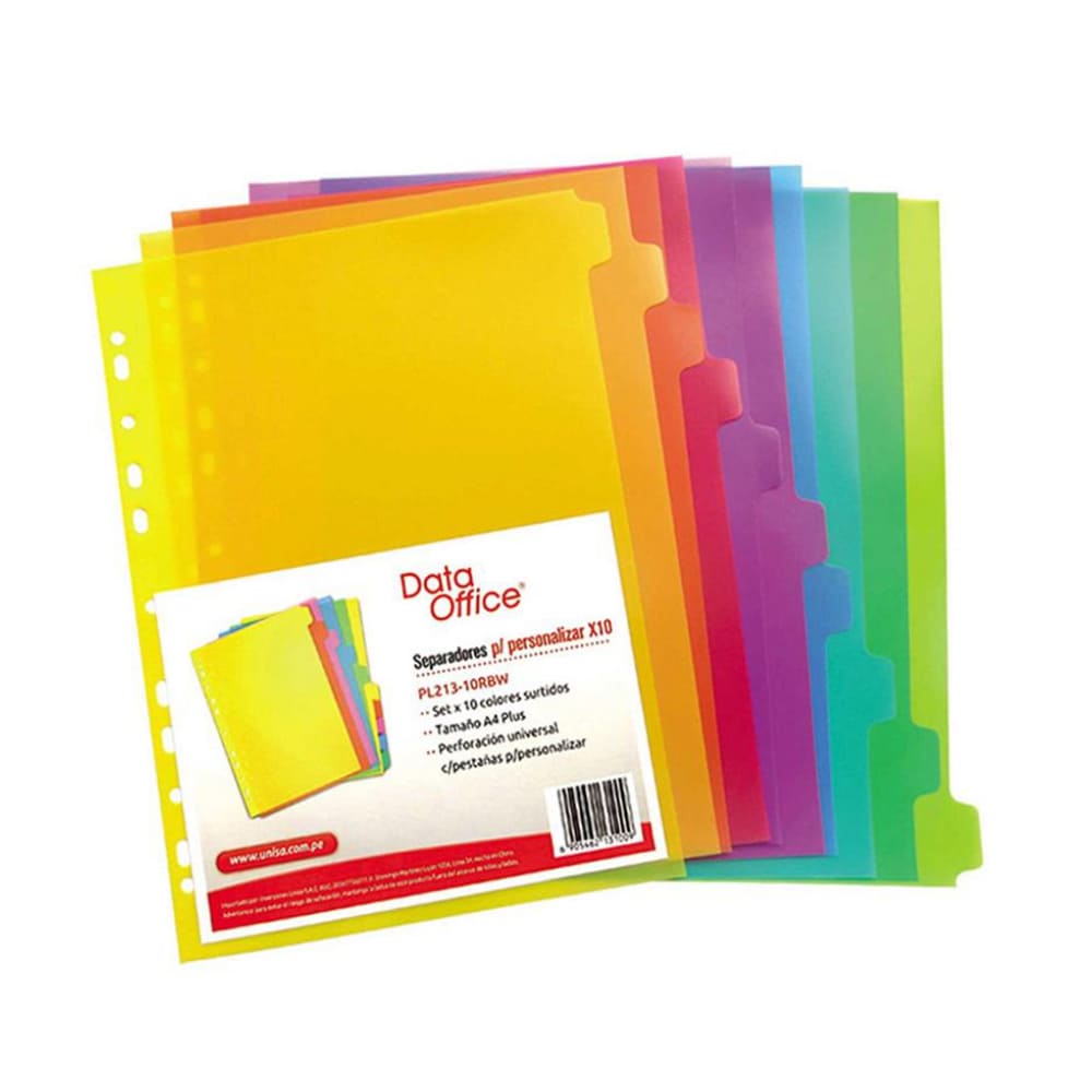 Separador Data Office A4 X 10 Divisiones