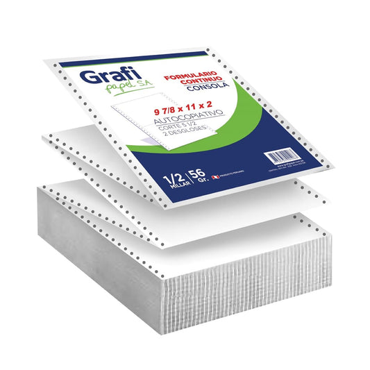 Consola Autocopiativa 9 7/8x11x2 (5 1/2) 56 gr 1/2 mill. Grafipapel