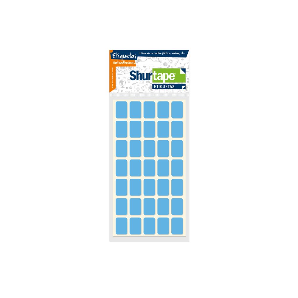 Etiqueta 1/2 x 3/4 (19x13mm) celeste 500 unidades Shurtape