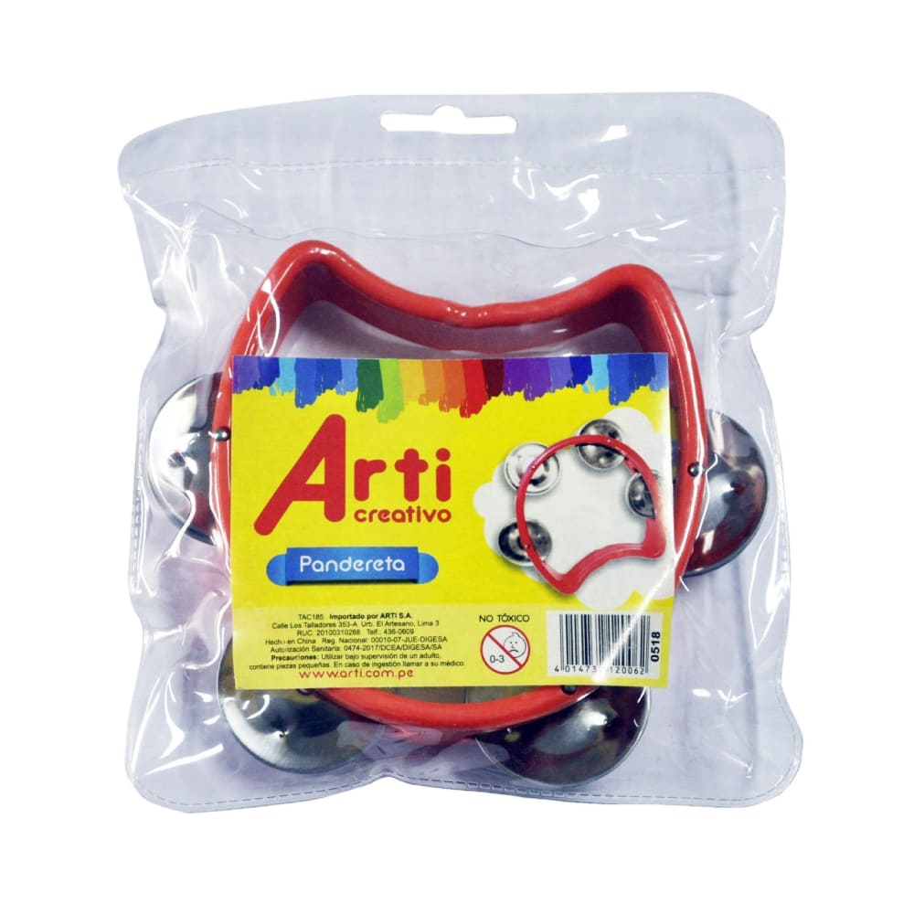 Pandereta escolar de plástico Arti Creativo