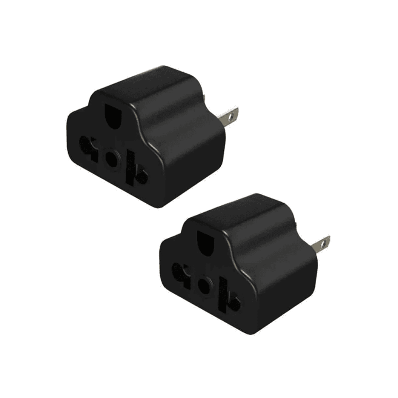 Adaptador universal sin tierra con espigas planas x par