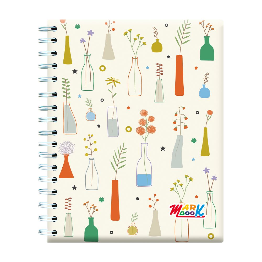 Cuaderno anillado cuadriculado A5 100 hojas diseños surtidos Mark book