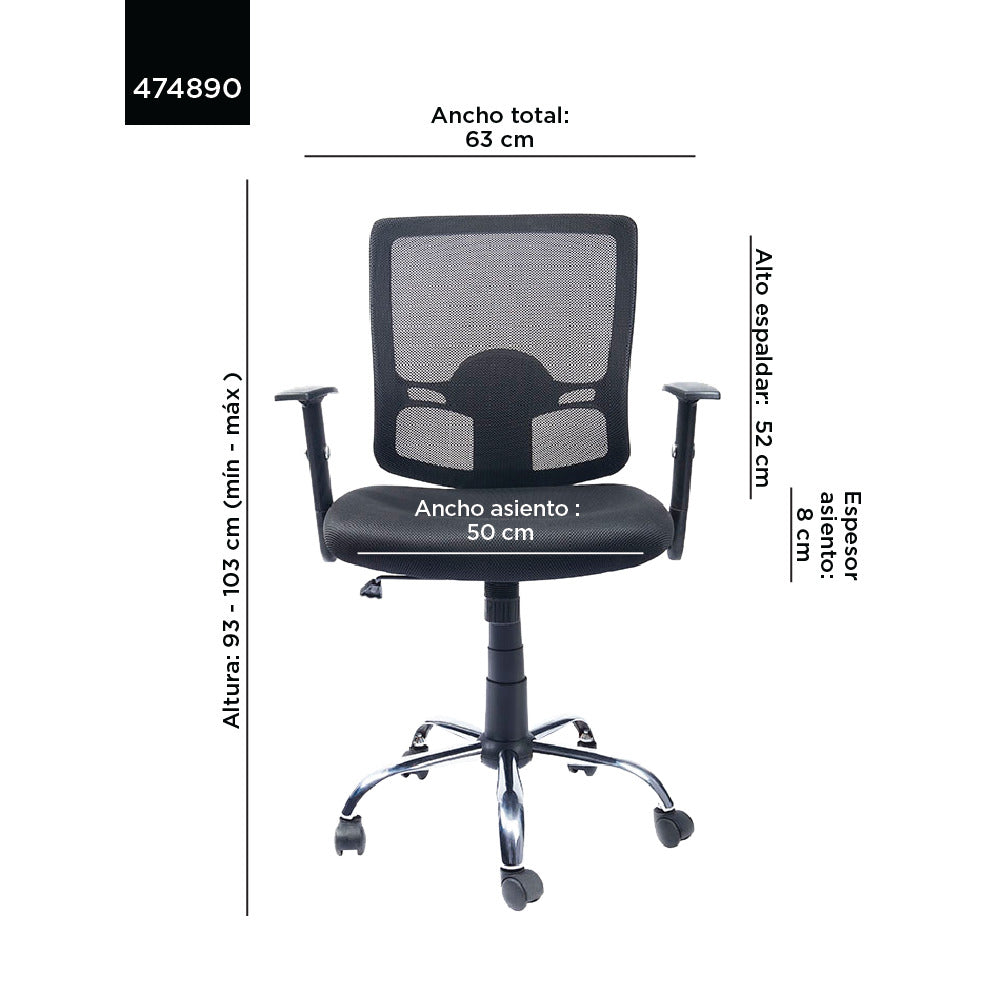 Silla Ejecutiva RTA 420 LBR negro Venso