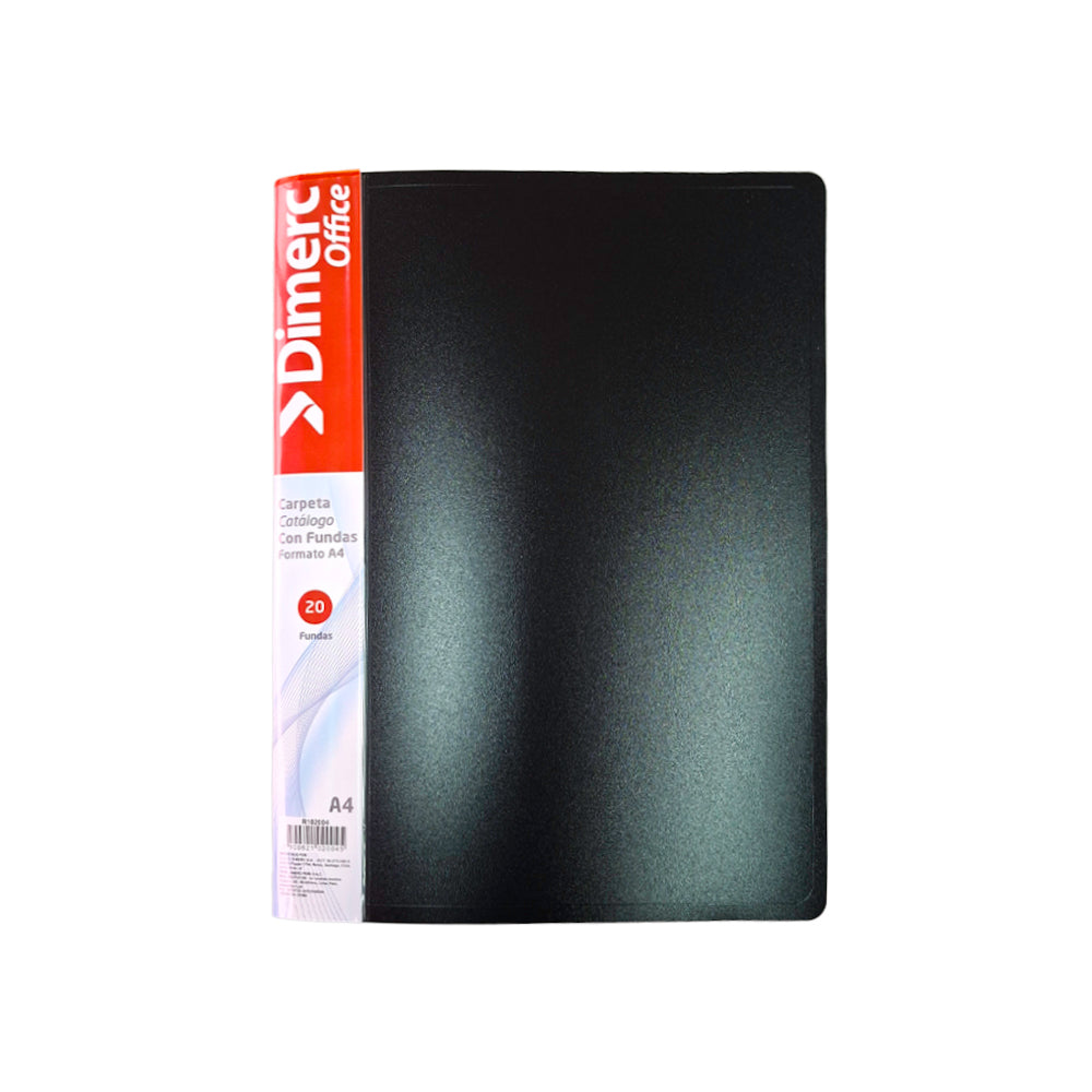 Catálogo A4 x 20 fundas negro dimerc