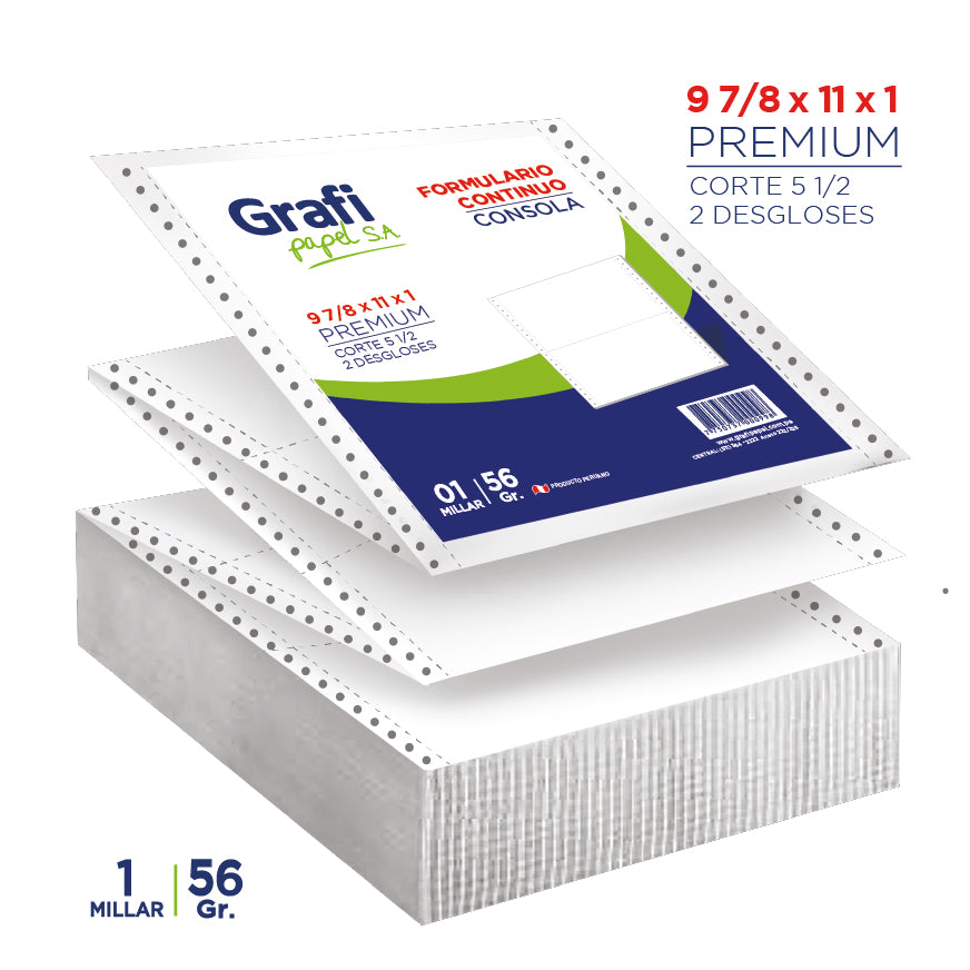 Consola 9 7/8x11x1 (5 1/2) 56gr 1 mill grafipapel