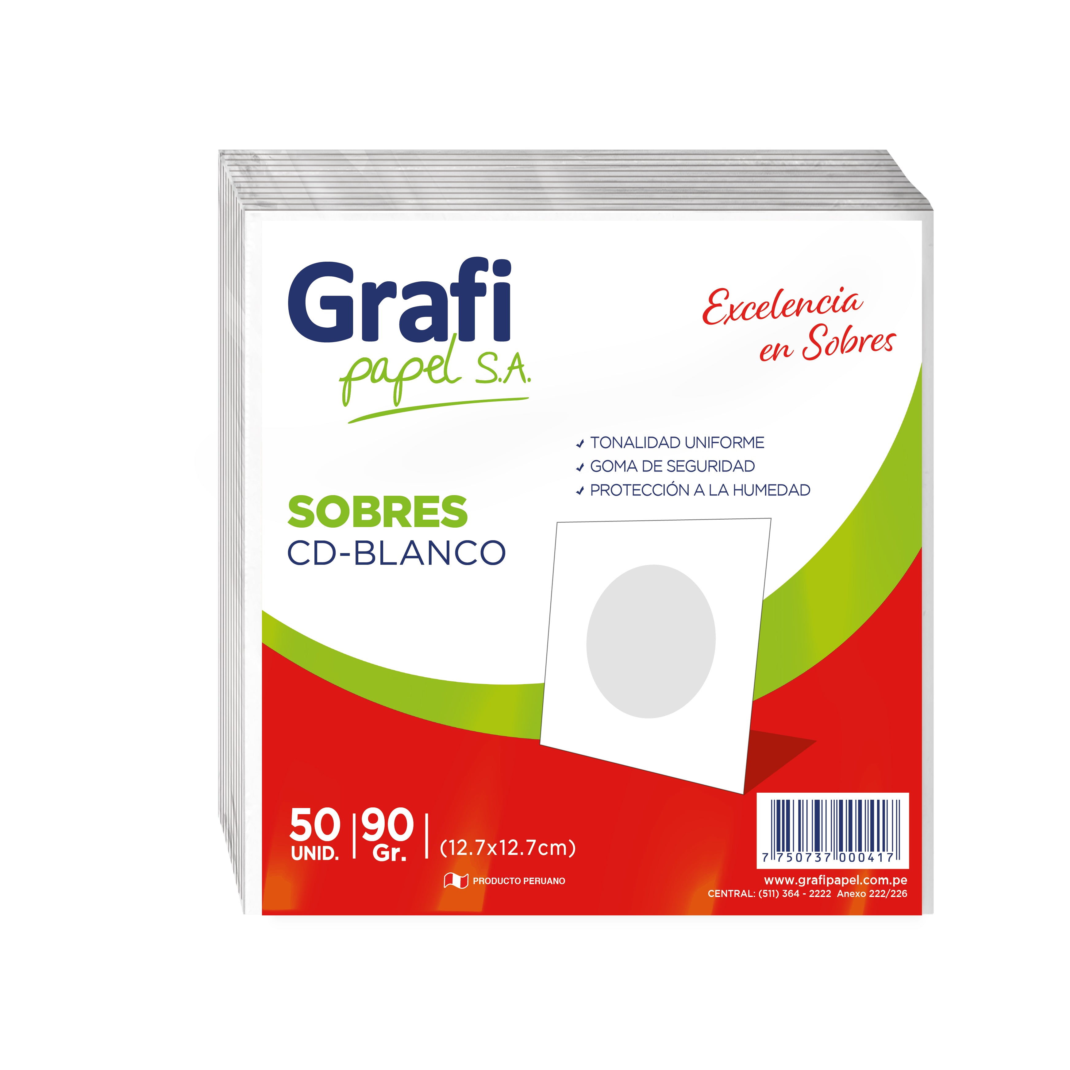 Sobre Bond CD 90gr 12.6x12.6cm 50 unidades Grafipapel