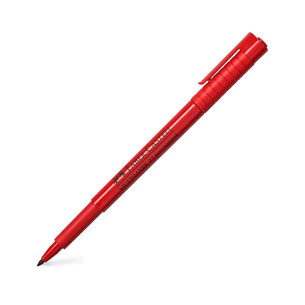 Plumón permanente delgado rojo 27 multimark Faber Castell