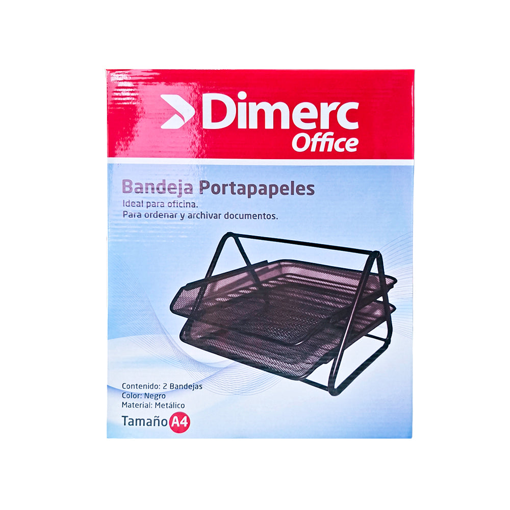 Bandeja de metal 2 pisos negro Dimerc