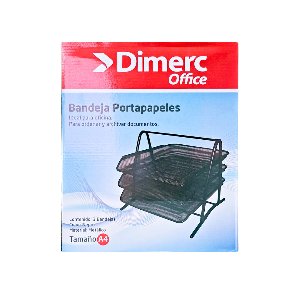 Bandeja de metal 3 pisos negro Dimerc