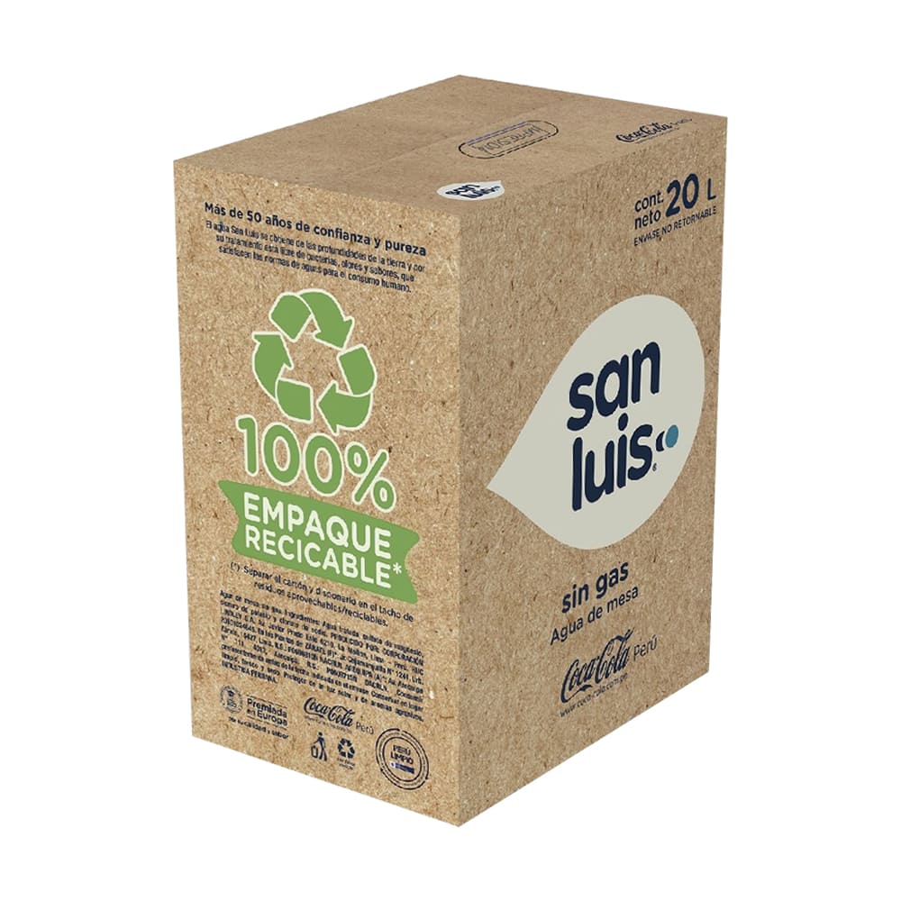 Agua de mesa sin gas San Luis 20lt