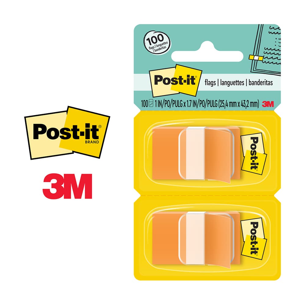 Banderitas adhesivas naranja Post It 3M