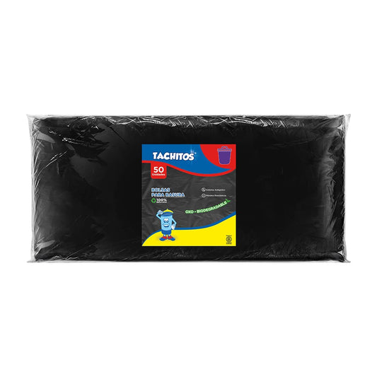 Bolsa para basura biodegradables 220L negro x 50 unidades 96.5x121.9 Tachitos