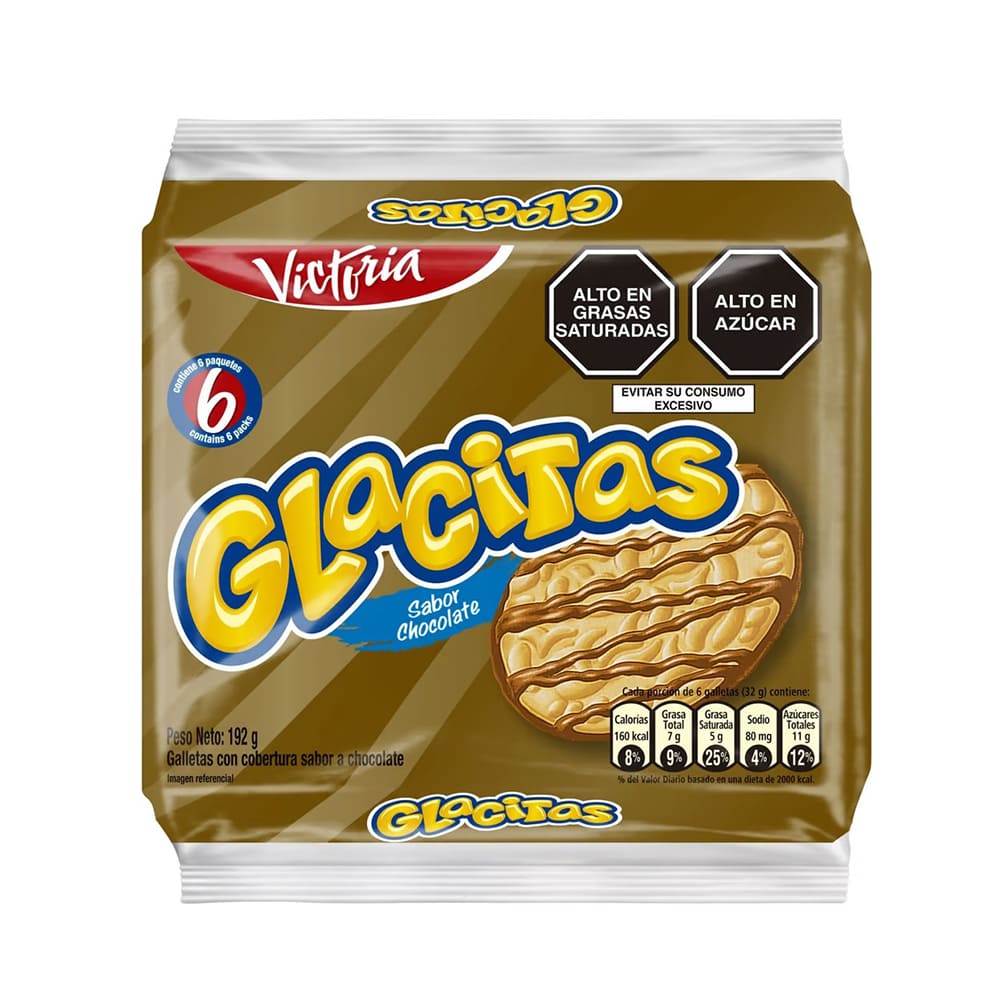 Galleta Glacitas chocolate 32gr x 6 und Victoria