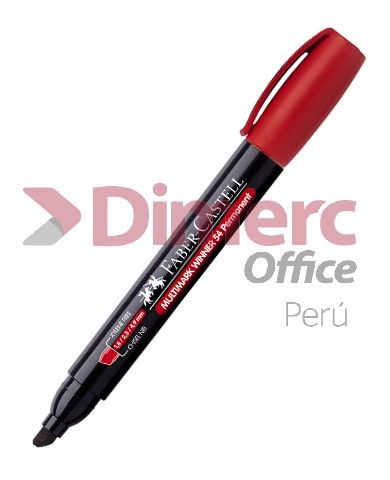 Plumon permanente punta biselada rojo winner 54E Faber Castell