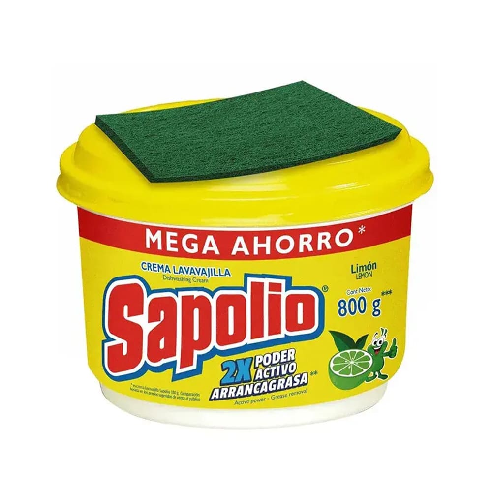 Lavavajilla crema limón 800 gr Sapolio