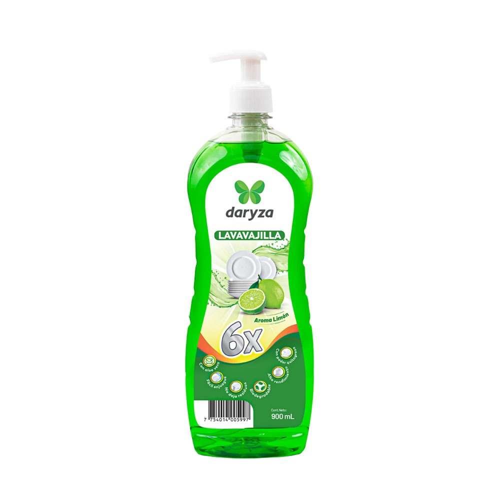 Lavavajilla líquido limón x900ml Daryza