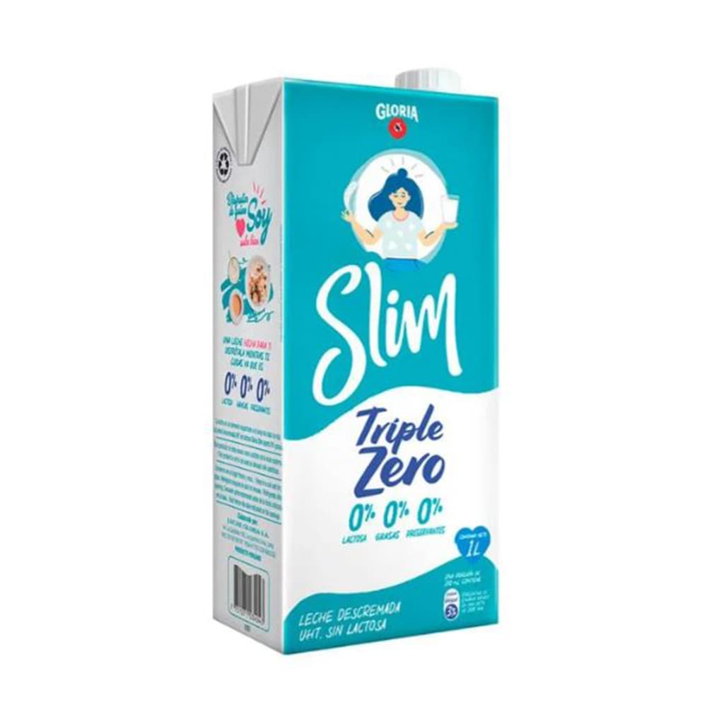 Leche slim UHT triple zero caja 1 lt Gloria