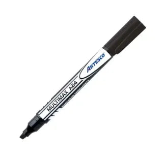 Marcador permanente punta biselada negro Artesco