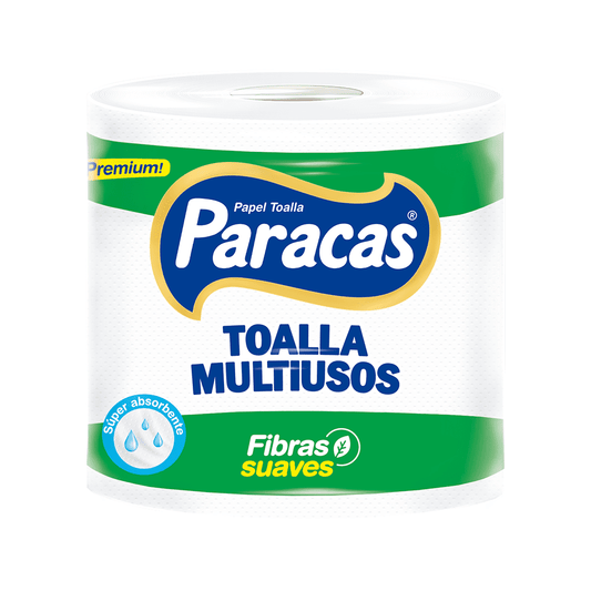 Papel toalla multiusos doble hoja 65mt x1 rollo Paracas