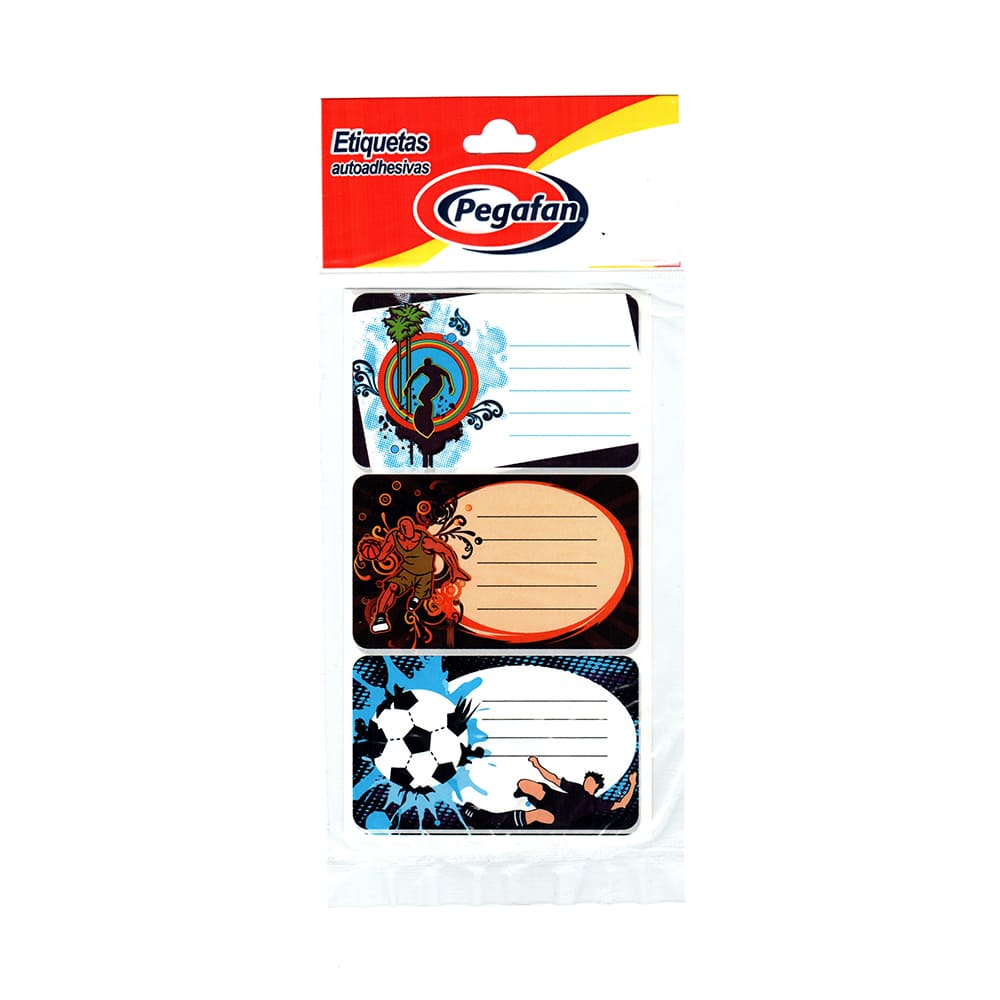Etiquetas escolares supersports Pegafan