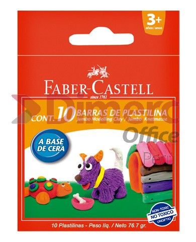 Plastilina x 10 und delgada estuche carton Faber Castell