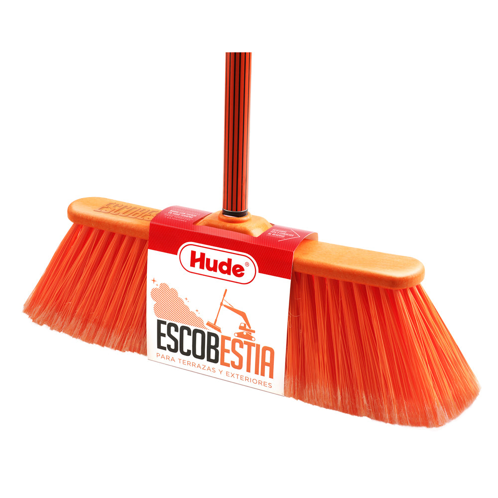 Escoba mango plastico Ecobestia 44 cm rojo Hude