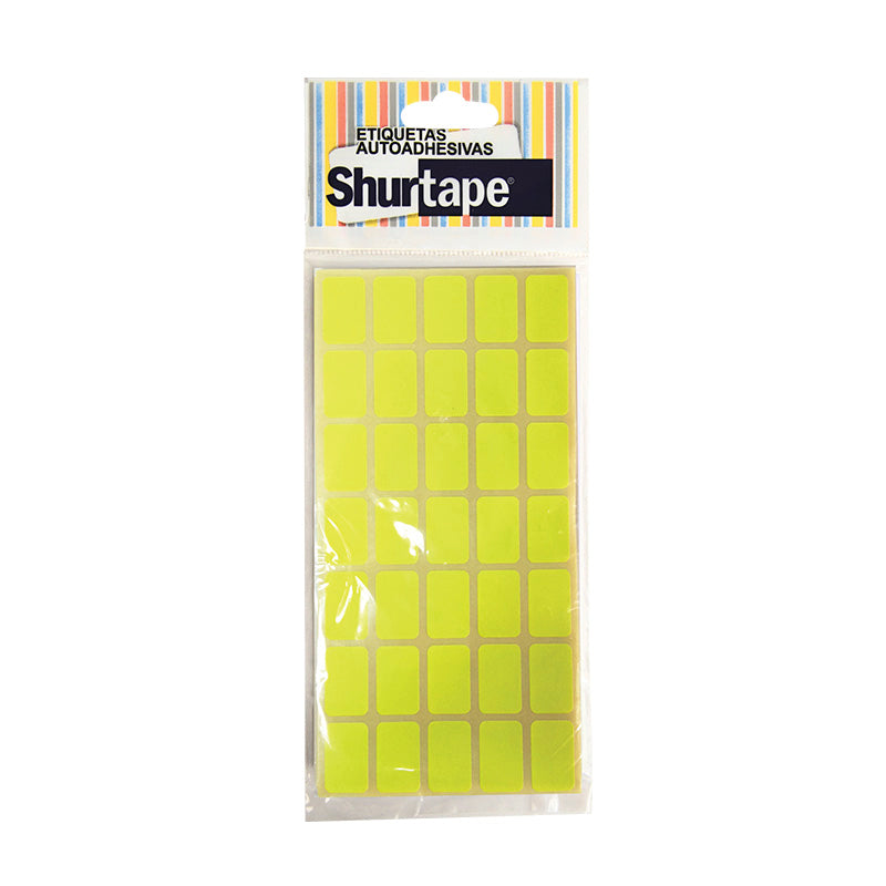 Etiqueta 1/2 x 3/4 (19x13mm) amarillo neon 500 unidades Shurtape