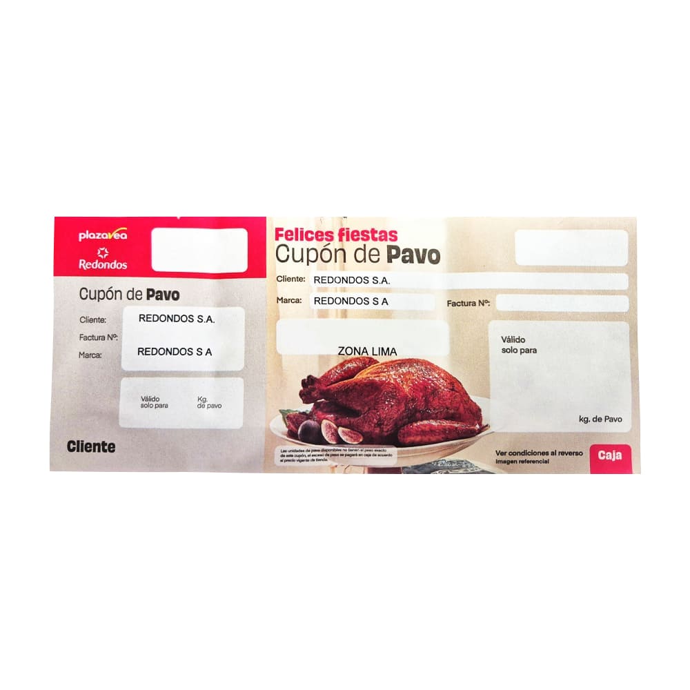 Vale de pavo 8 kg. Redondos