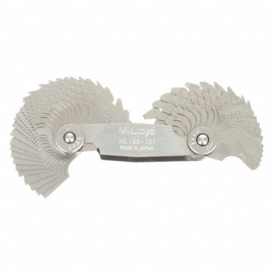 Medidor de paso de tornillo 51 hojas 60° rosca mitutoyo