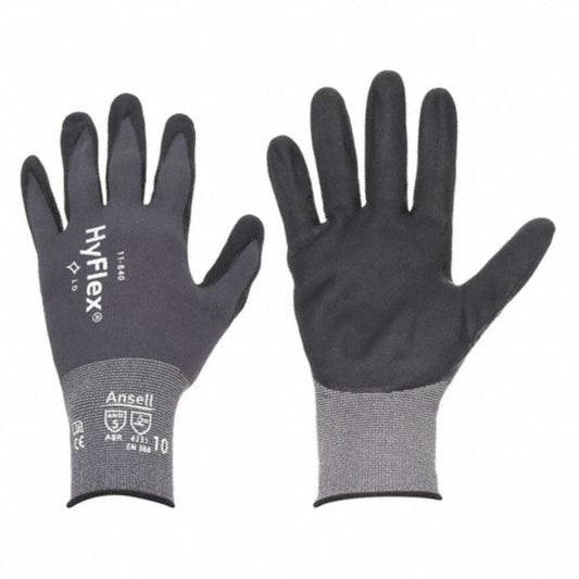 Guante con recubrimiento de nitrilo para abrasión negro/gris talla l/9 Ansell