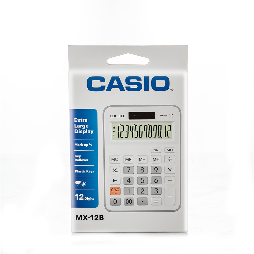 Calculadora mesa 12 dígitos MX-12B-WE blanco Casio