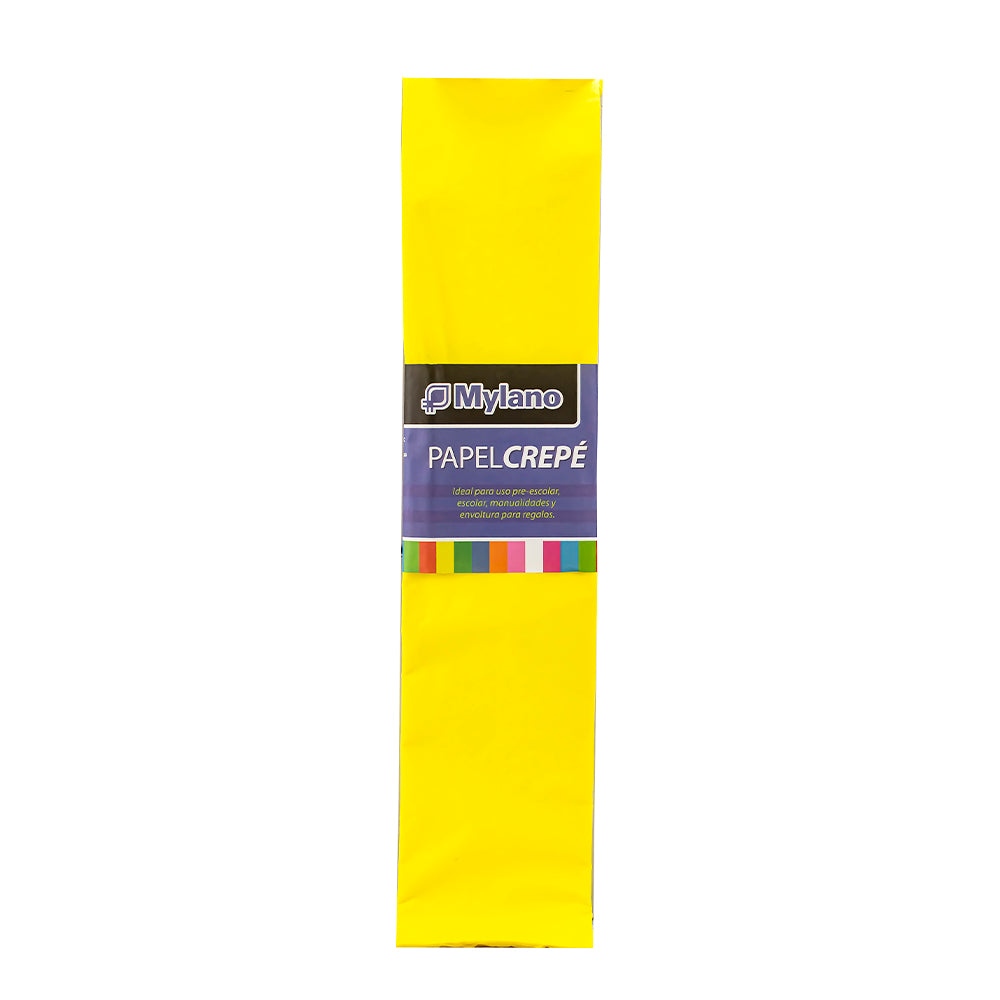Papel crepé color amarillo 50x180 cm x 10 unidades