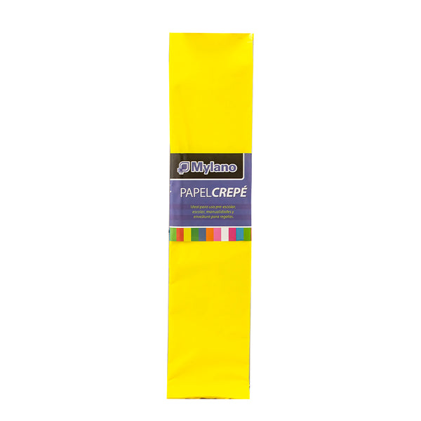 Papel crepé color amarillo 50x180 cm  x 10 unidades