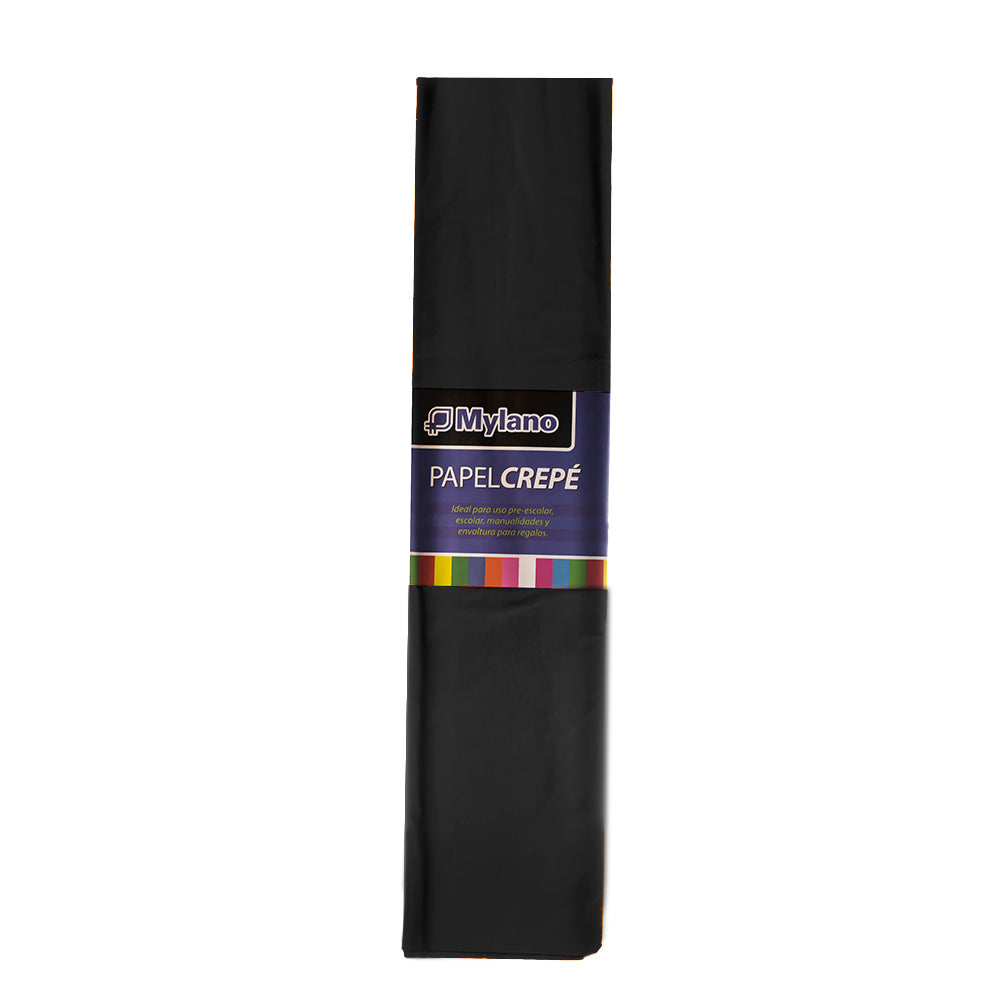 Papel crepé color negro 50x180 cm x 10 unidades