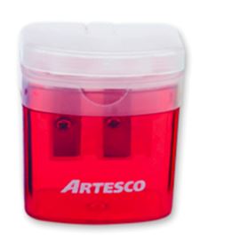 Tajador plástico doble con depósito cuadrado  614 Artesco
