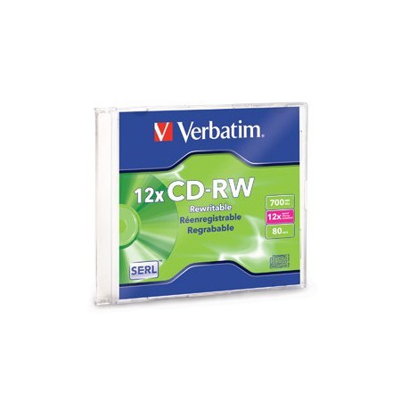 Cd rw 700mb 4x 12x h speed 1pk slim case