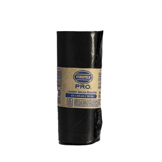 Bolsa para basura con faja 35L 60x60cm rollo x 25 unidades Virutex