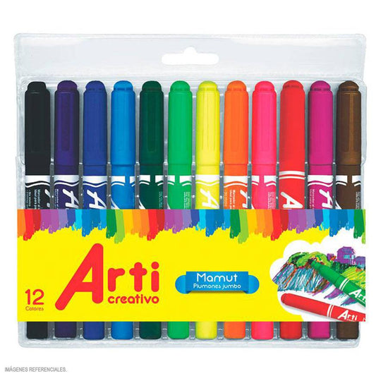 Plumones jumbo 47 mamut estuche x 12 unidades Arti Creativo