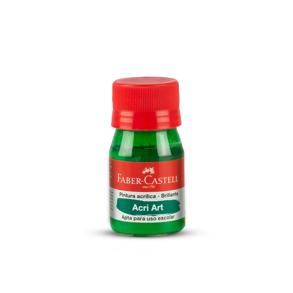 Pintura acrílica brillante verde 30 ml Faber Castell