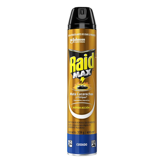 Insecticida aerosol max mata cucarachas x 400ml raide