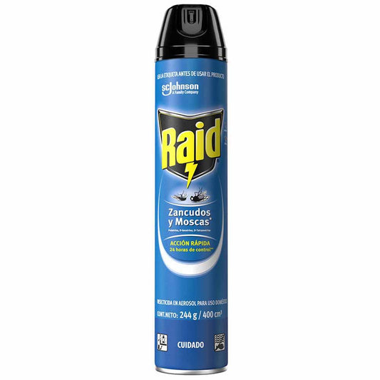 Insecticida aerosol mata moscas y zancudo 400ml raide