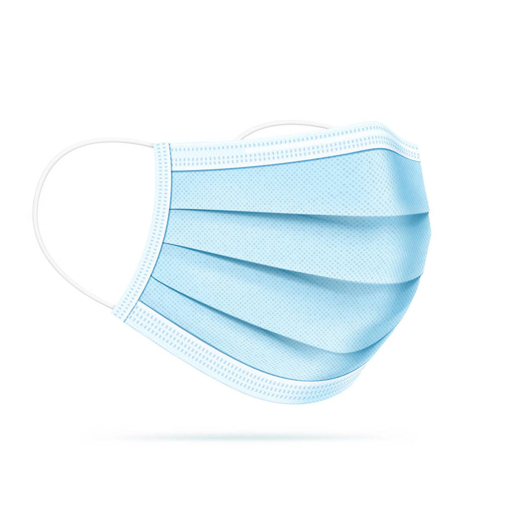 Mascarilla 3 pliegues celeste x50 no medico